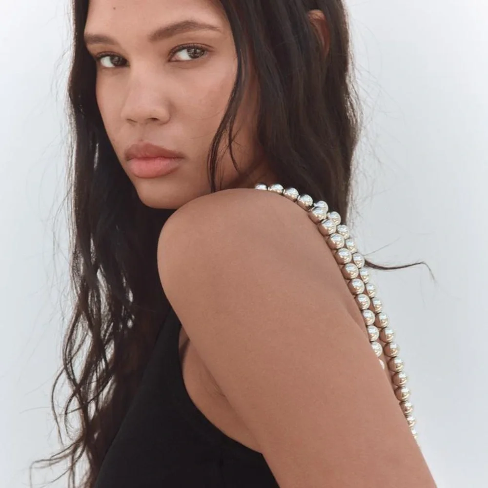 NWT Zara Beaded Knit Tank Top - Large - Picture 2 of 5